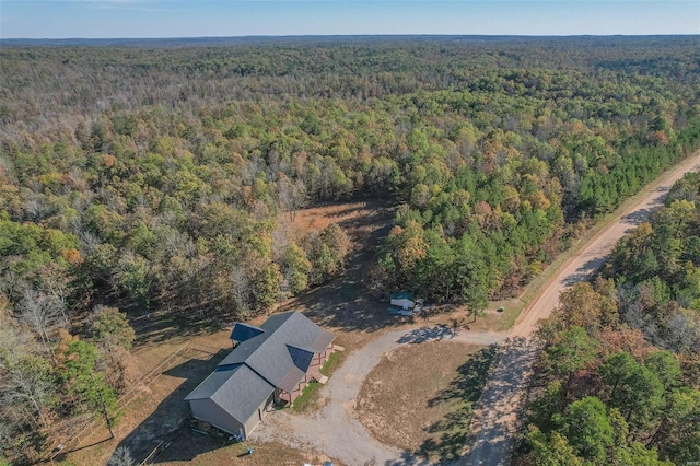 aerial view with a forest view