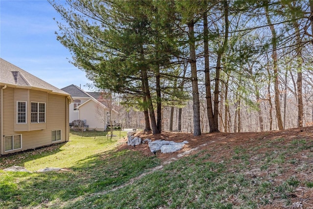 view of yard featuring fence