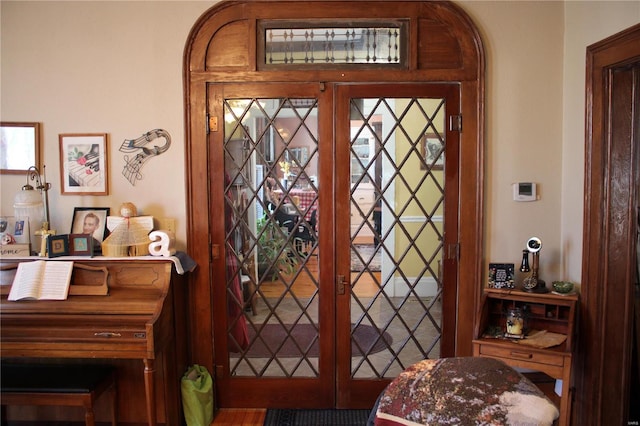 entryway with french doors