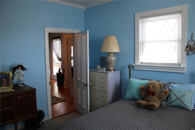 bedroom featuring ornamental molding