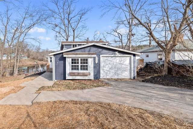 garage with driveway