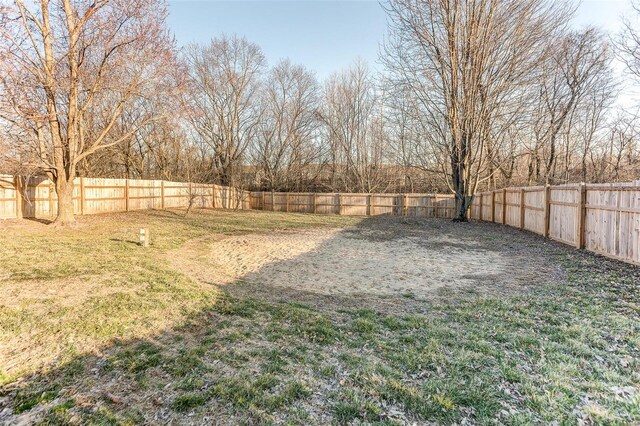 view of yard featuring a fenced backyard