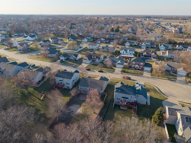 aerial view with a residential view