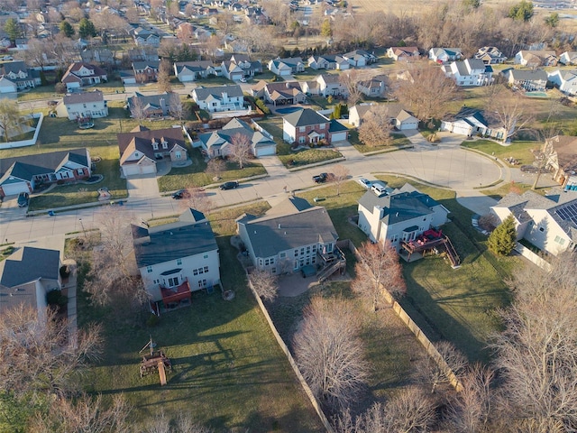 aerial view with a residential view