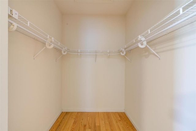 walk in closet featuring light wood-type flooring