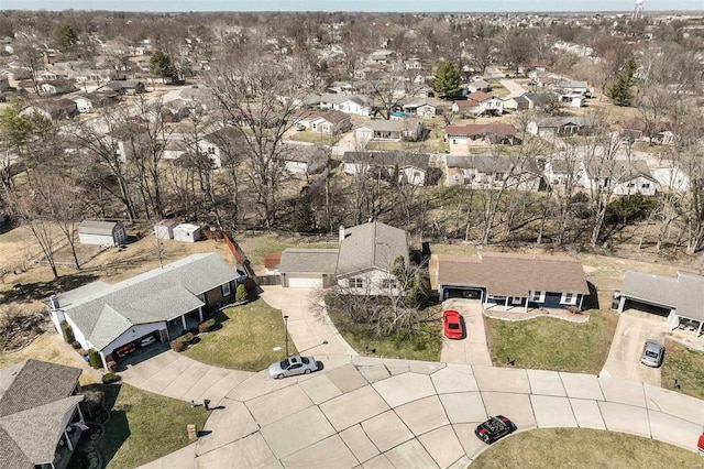 aerial view with a residential view