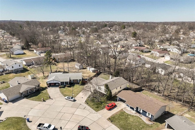 bird's eye view with a residential view