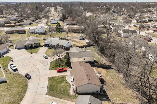 aerial view with a residential view