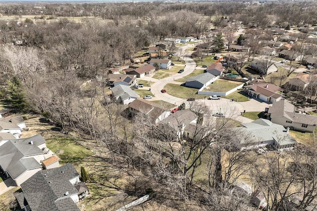 aerial view with a residential view