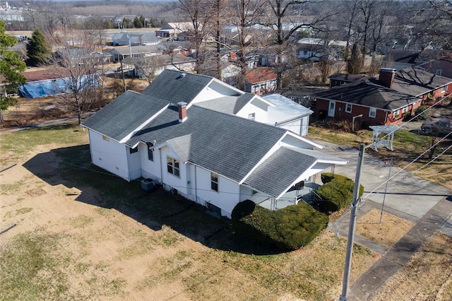 aerial view with a residential view