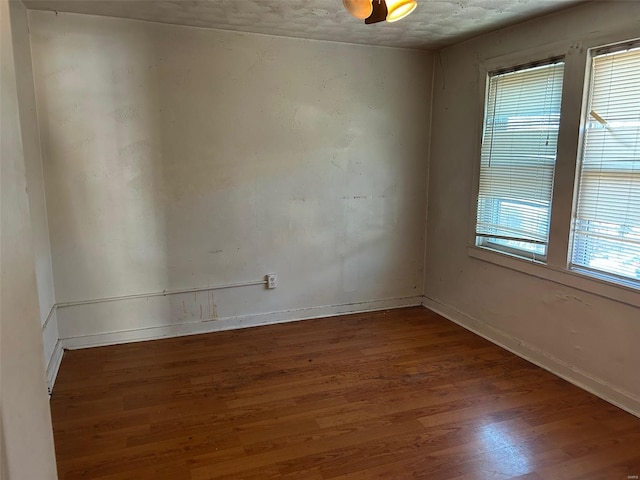 spare room with wood finished floors