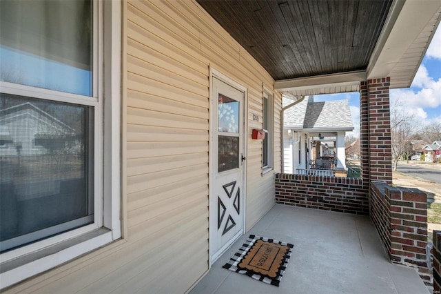 view of patio with a porch