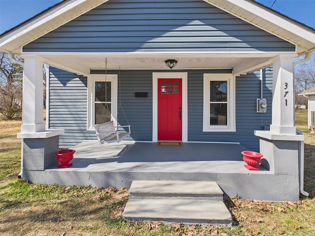 view of front of property with a porch