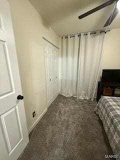 carpeted bedroom featuring a closet