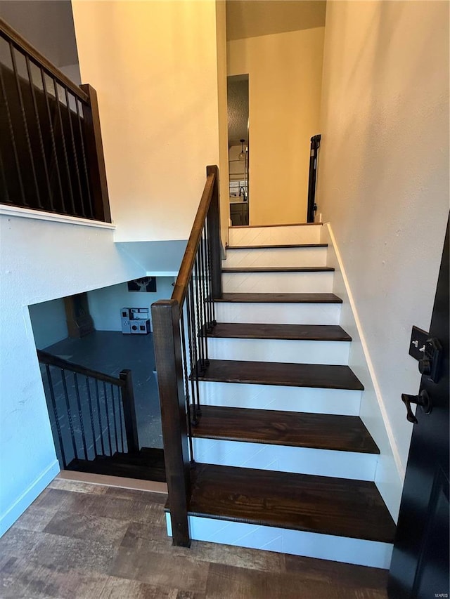 stairs with baseboards