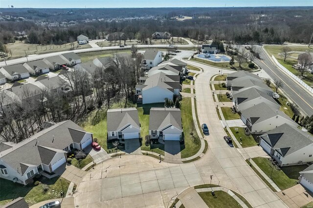 drone / aerial view with a residential view