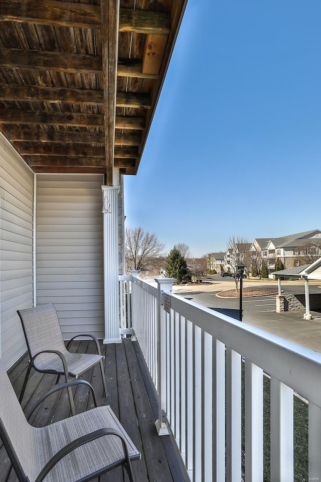 balcony with a residential view