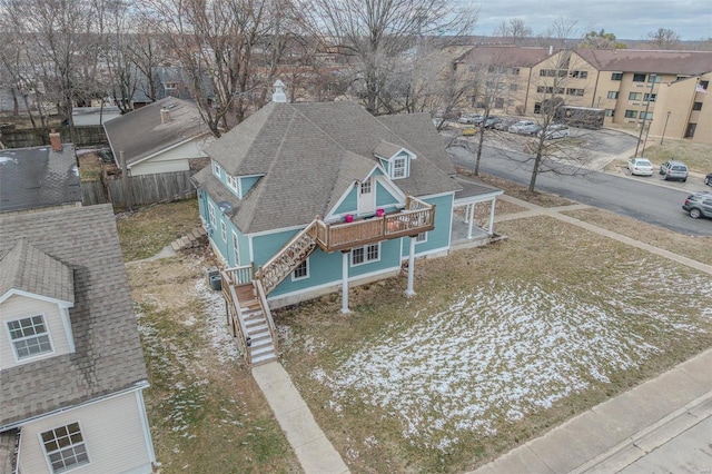 aerial view with a residential view