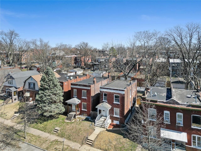 aerial view with a residential view