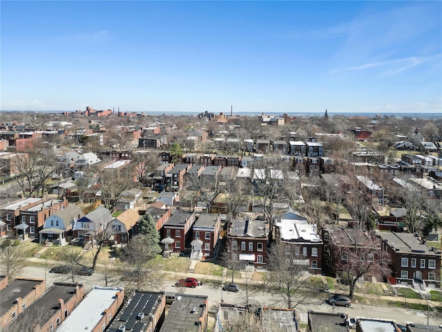 aerial view with a residential view