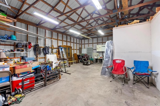 garage featuring metal wall