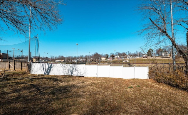 view of yard with fence