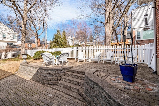 view of patio featuring a fenced backyard