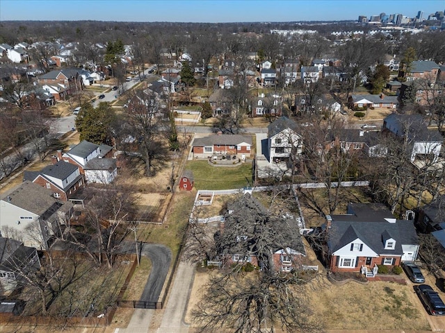 aerial view with a residential view