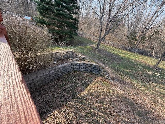 view of yard featuring fence