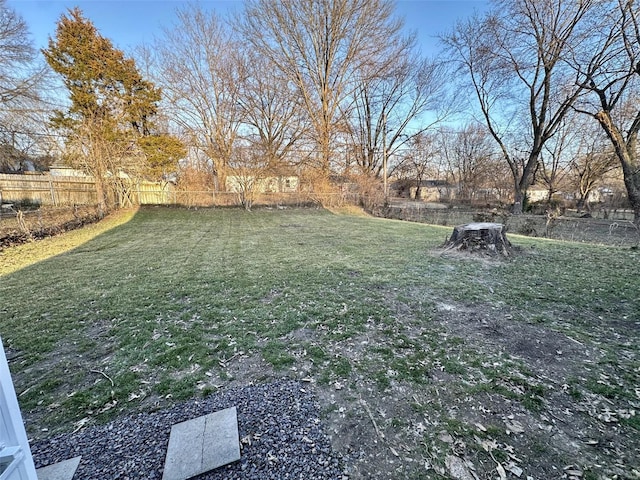 view of yard with fence