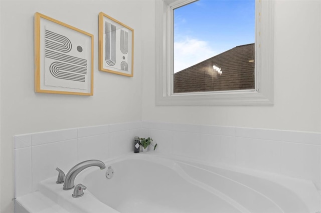 full bathroom with a garden tub