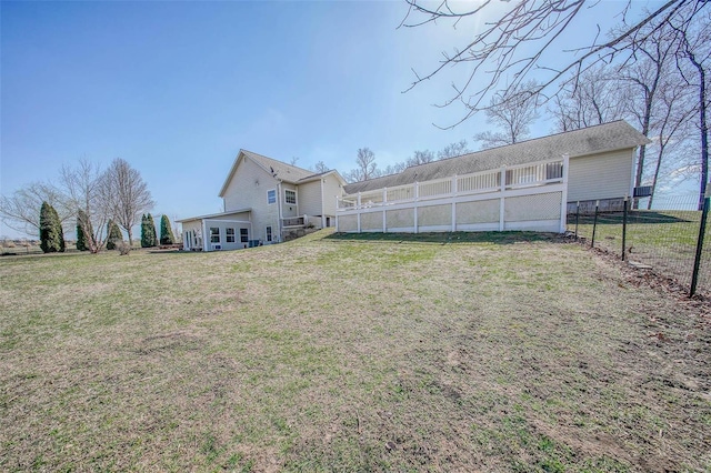 view of yard with fence