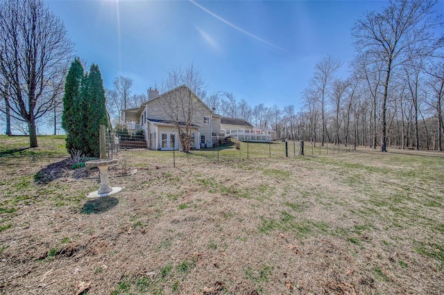 view of yard with fence