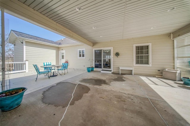 view of patio featuring outdoor dining area