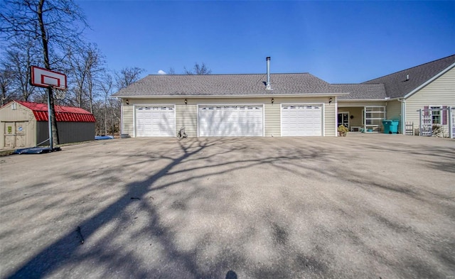 view of property exterior with roof with shingles