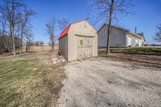 view of shed with a garage