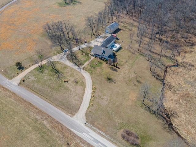 bird's eye view with a rural view