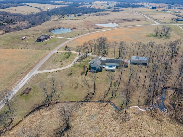 drone / aerial view featuring a rural view