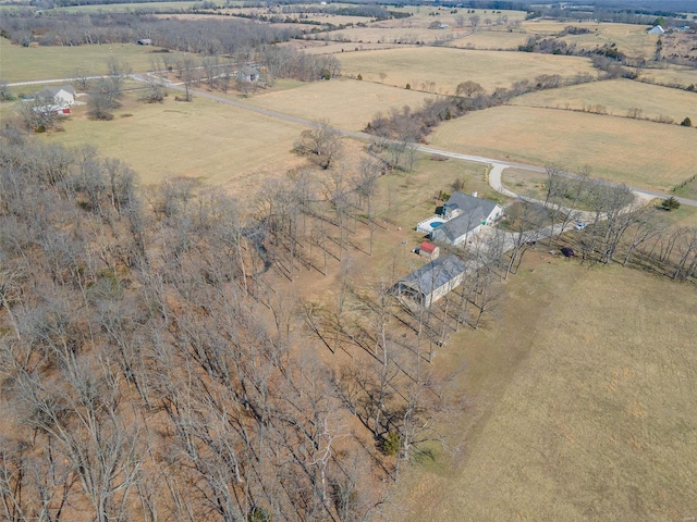 drone / aerial view featuring a rural view