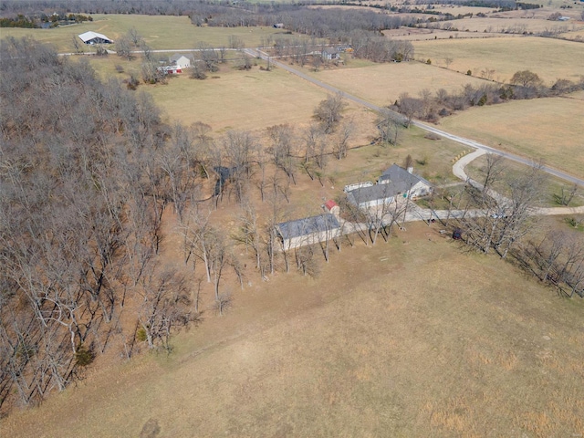 bird's eye view with a rural view