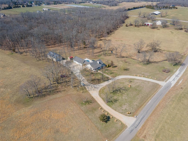 bird's eye view featuring a rural view