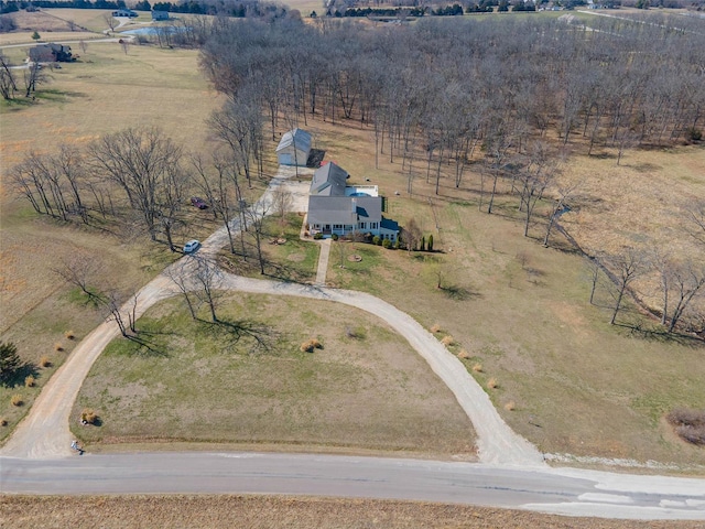 aerial view with a rural view