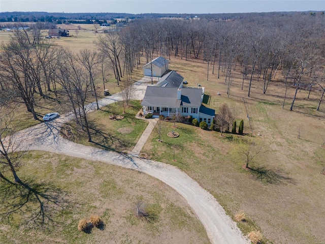 bird's eye view with a rural view