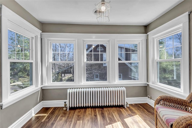 sunroom / solarium with radiator heating unit