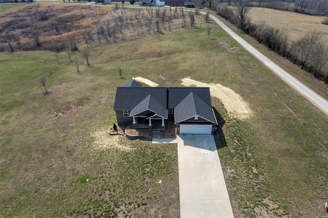 bird's eye view featuring a rural view