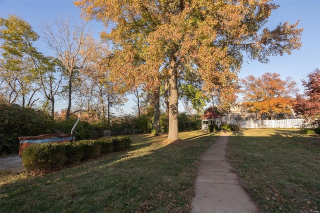 view of yard with fence