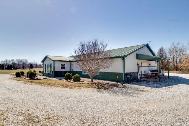 view of front of house with metal roof