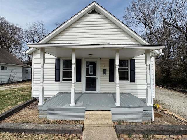 bungalow-style home with a porch