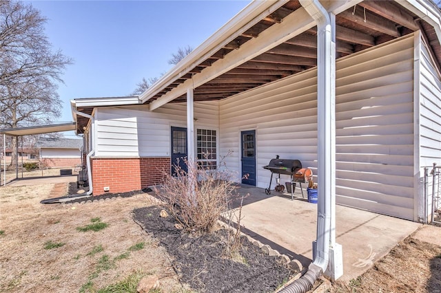 view of patio featuring grilling area