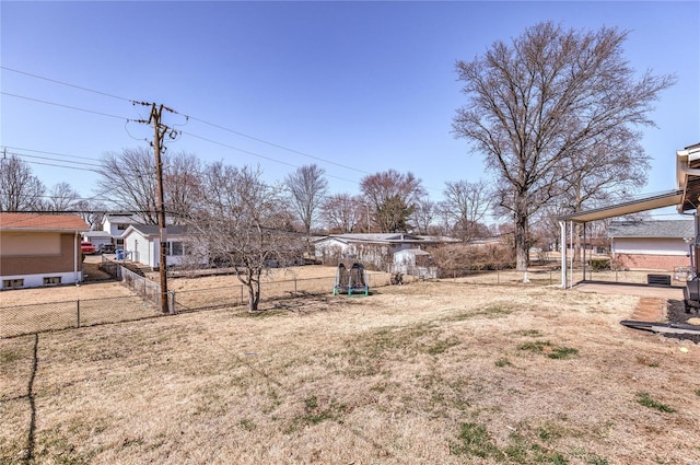 view of yard featuring fence